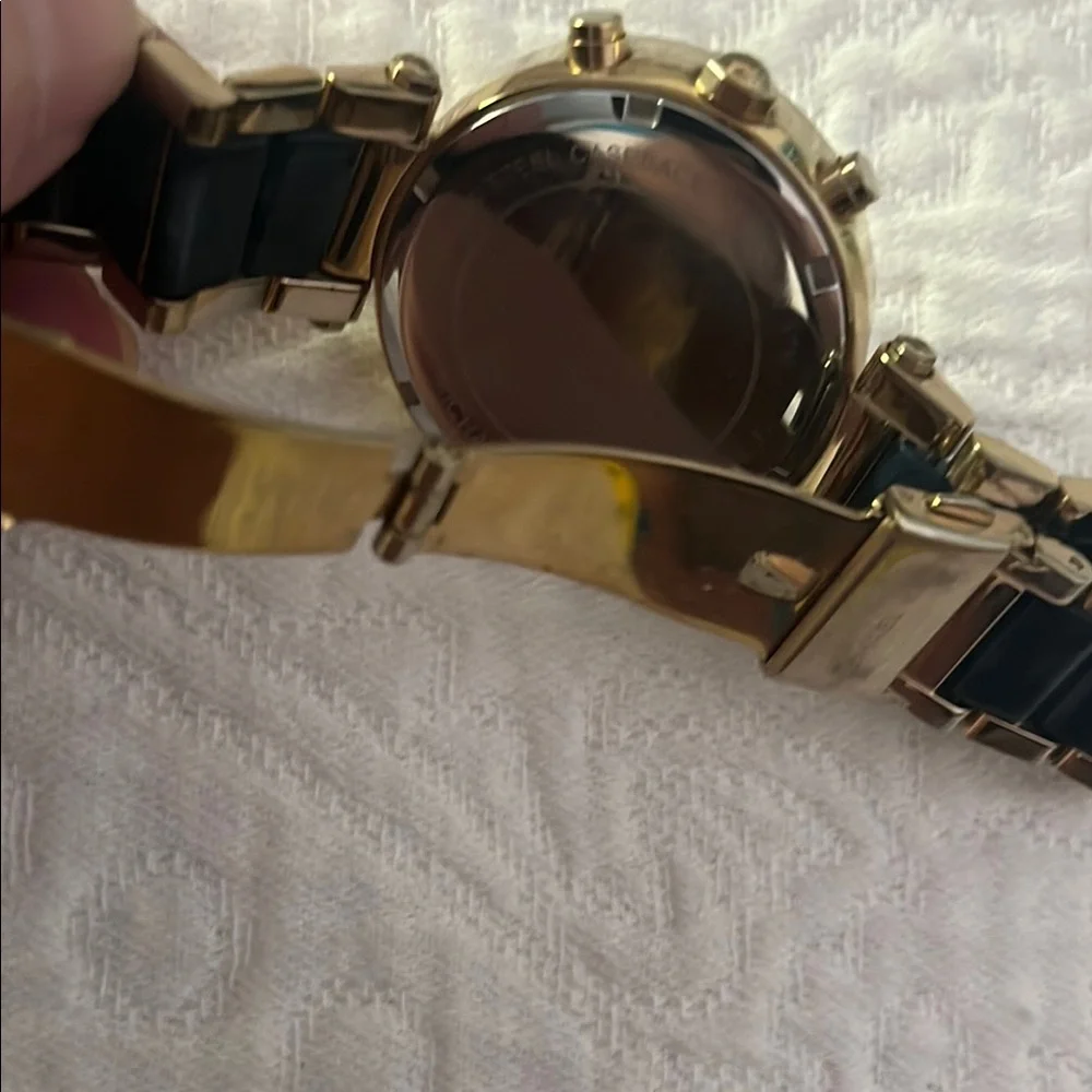 Women’s Michael Kors Gold and Blue Chronograph Watch - Picture 8 of 10
